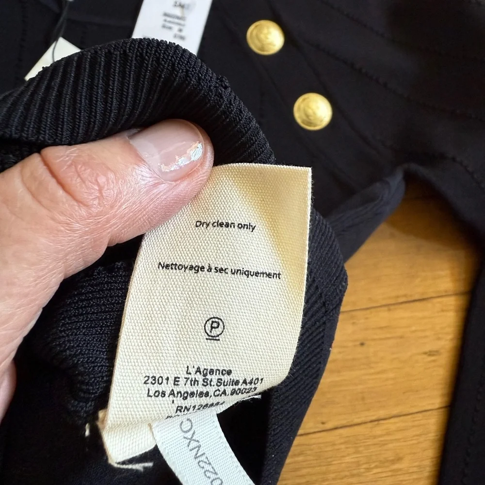 NWT L’Agence Gretchen black pullover knit with gold buttons - Picture 3 of 5